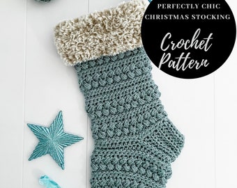 Perfectly Chic Christmas Stocking Crochet Pattern