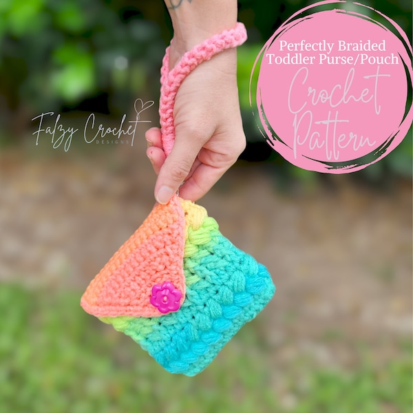 Perfectly Braided Toddler Purse & Pouch Crochet Pattern, Purse, Pouch, Toddler Bag, Toddler Purse, Teenager Pouch, Pads Pouch, Phone Pouch