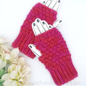 Sweet Bean Fingerless Gloves Crochet Pattern image 5