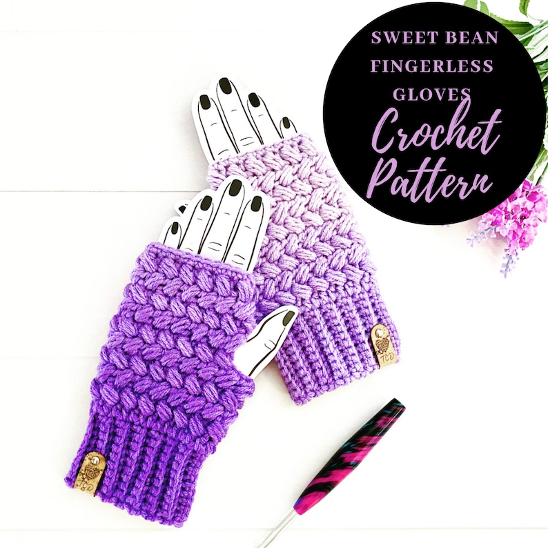 Sweet Bean Fingerless Gloves Crochet Pattern image 1