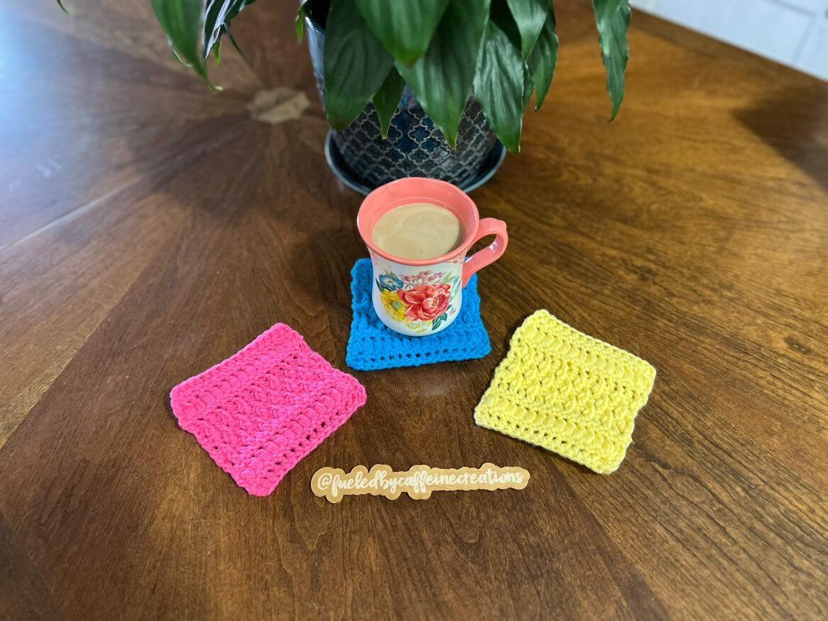 The Falzy Coaster/mug Rug Crochet Pattern, Coasters, Mug Rugs, Coaster ...