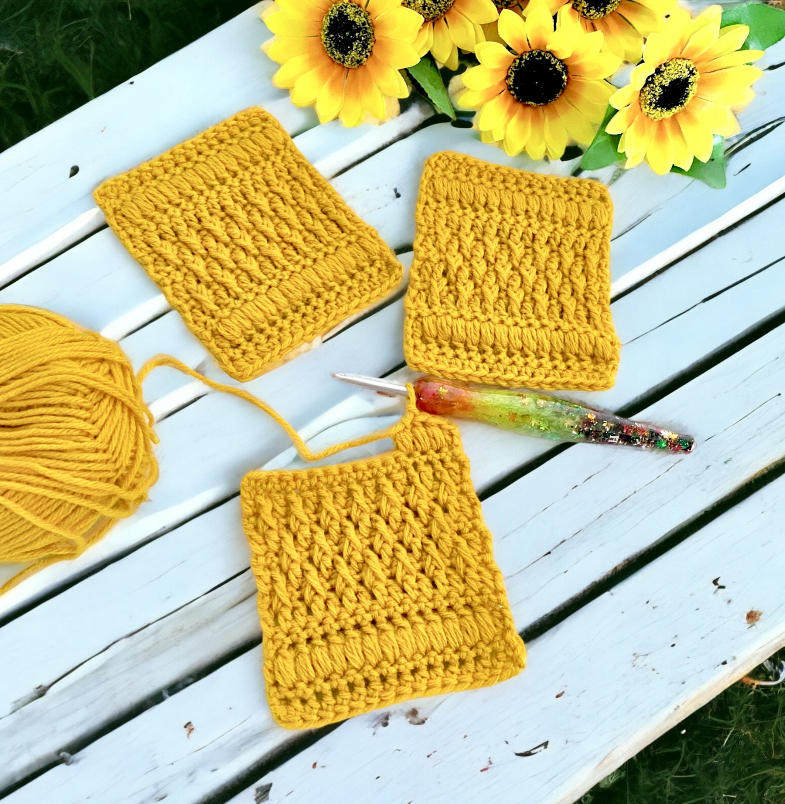 The Falzy Coaster/mug Rug Crochet Pattern, Coasters, Mug Rugs, Coaster ...