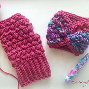 Sweet Bean Fingerless Gloves Crochet Pattern image 7