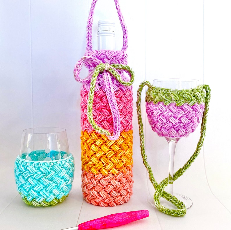 Sweet Bean Stemless Wine Glass Cozy Crochet Pattern Wine Etsy Sweden