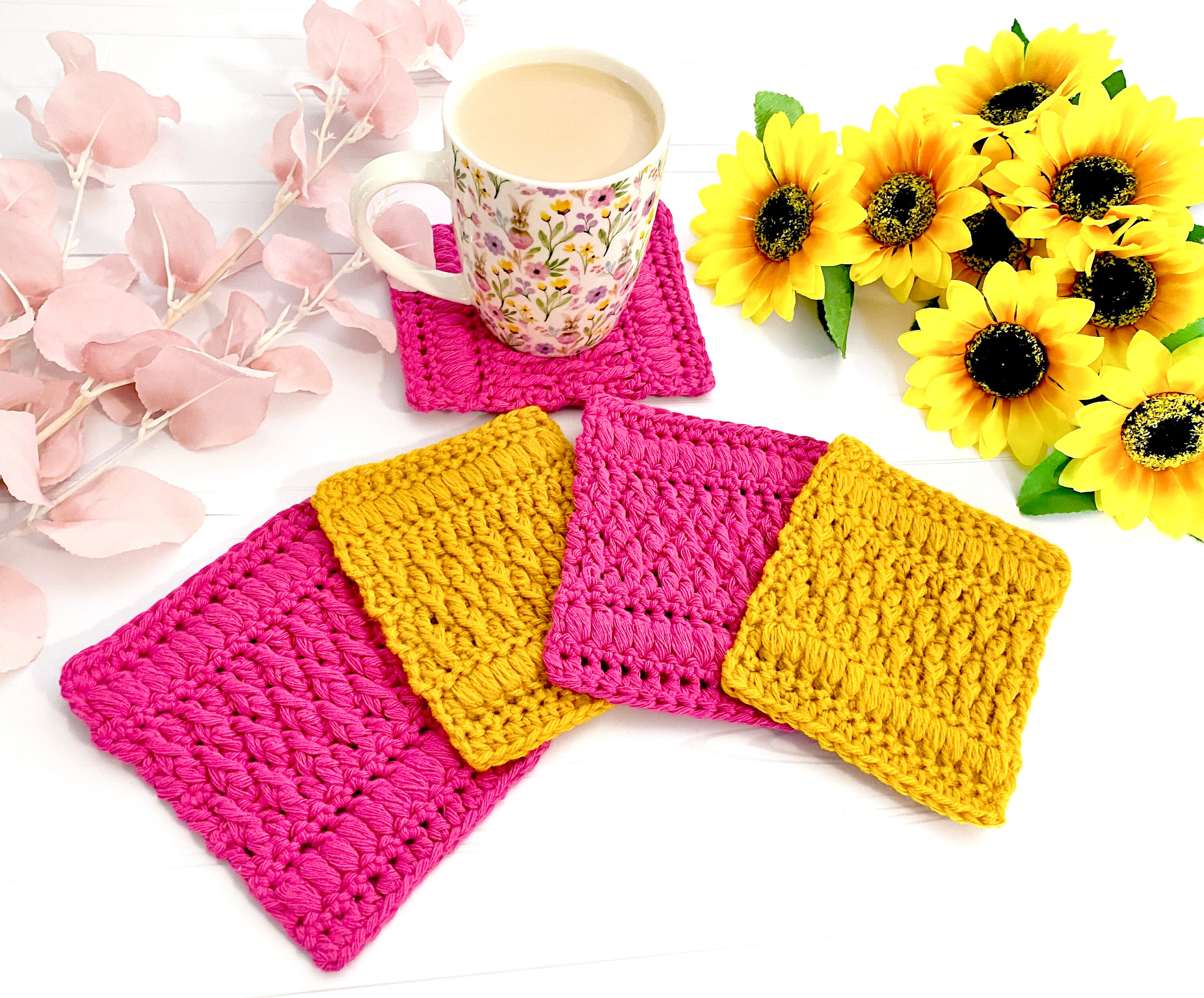 The Falzy Coaster/mug Rug Crochet Pattern, Coasters, Mug Rugs, Coaster ...