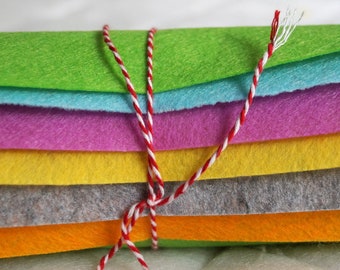 Set 6 - BASTELFILZ-SET, 6 colors, 30 x 30 cm Felt Polyester Diy