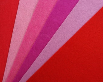 Set of 12 BASTELFILZ SET, 6 colors, 30 x 30 cm Polyester Felt Diy