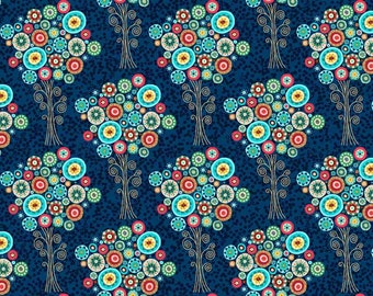 Andover, Aurelia TREES 1393/B, Makower Uk , Fabric,Fabric, The Henley Studio, Abstract,blue