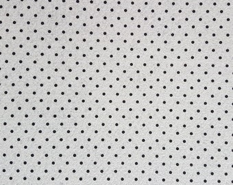 Craft felt with small dots, 30 x 30 cm White Felt Polyester White