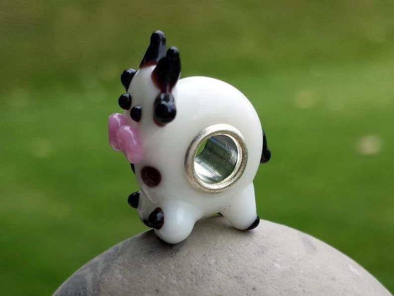 1 piece Lampwork cow-bead, Murano glass beads image 3