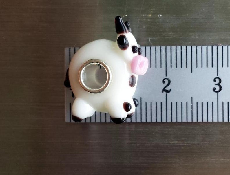 1 piece Lampwork cow-bead, Murano glass beads image 2