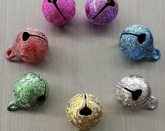 56 Glöckchen/schellen, 7 Farben Glitzernd Bells