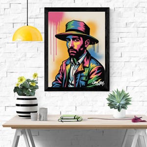 Van Gogh Graffitiporträtt | JayJay Pop Art-tryck (digital nedladdning)