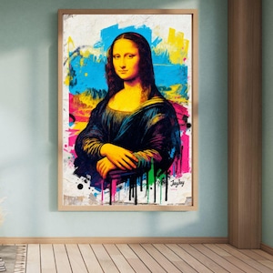 Mona Lisa Graffiti Konsttryck | Färgglad Popkonst, JayJay (Digital Nedladdning)