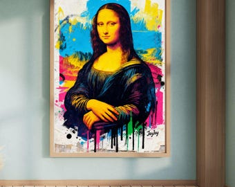 Mona Lisa Graffiti Art Print | Colorful Pop Art, JayJay (Digital Download)