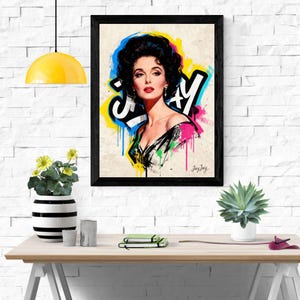 Elizabeth Taylor gatukonstporträtt | JayJay Pop Art (digital nedladdning)
