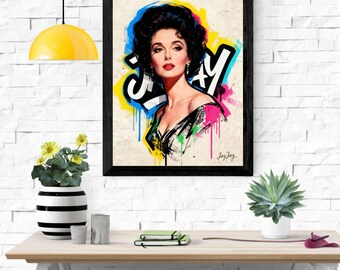 Elizabeth Taylor Street Art Portrait | JayJay Pop Art (Digital Download)