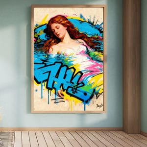Ophelia Graffiti Konsttryck | JayJay Pop Art Remix (Digital Nedladdning)