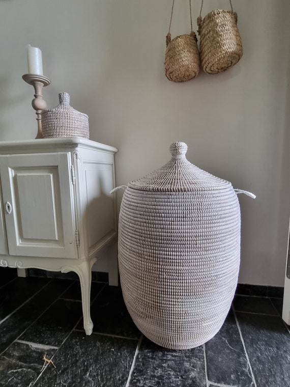 Witte Afrikaanse Fairtrade Zeegras Wasmand Uit Senegal 80 Cm. Etsy UK
