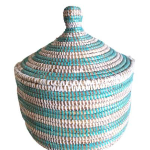 Afrikaanse handgemaakte zeegras fairtrade mand Turquoise