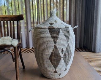 Afrikaanse wasmand traditional handgemaakte Zeegras fairtrade mit Sterlingsilber aus Senegal