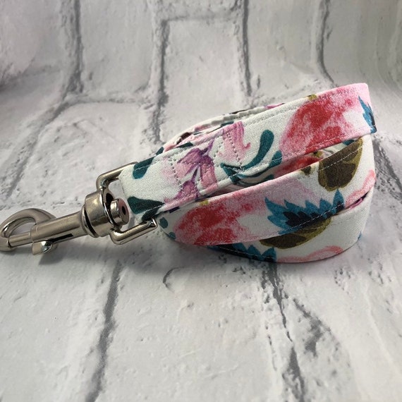 Handmade Dog Lead/Leash, Watercolour Floral