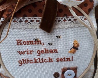 Dekostickrahmen "Komm wir gehen glücklich sein"