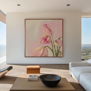 Abstract Art, Large Oil Painting, Large Painting, Floral, Flower, Original Art, Abstract Painting, Painting on Canvas, 32x32 inch (80x80 cm)