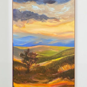 Tuscany Fields, Landscape Painting, Large Painting, Original Art, Oil, Abstract Painting, Painting on Canvas, 62x32 inches (163x83 cm)