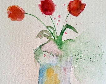 Mini Aquarell Tulpen