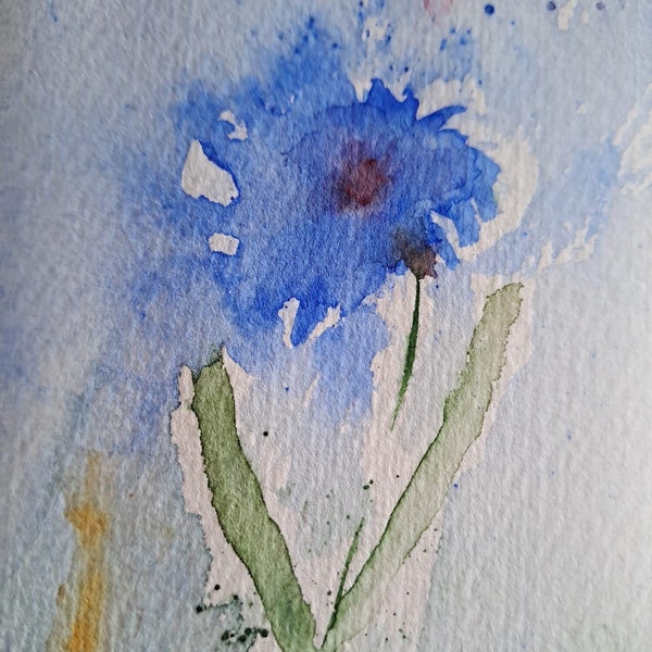 Mini Aquarell Kornblume