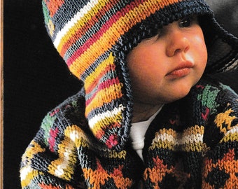 Vintage Debbie Bliss Knitting Pattern - Bird Jacket & Hat Children’s Set