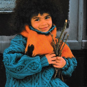 Vintage Debbie Bliss Knitting Pattern - Children’s Cable Bobble Aran Sweater - PDF