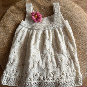Hand-knit 6-12 Month Sleeveless Baby Dress