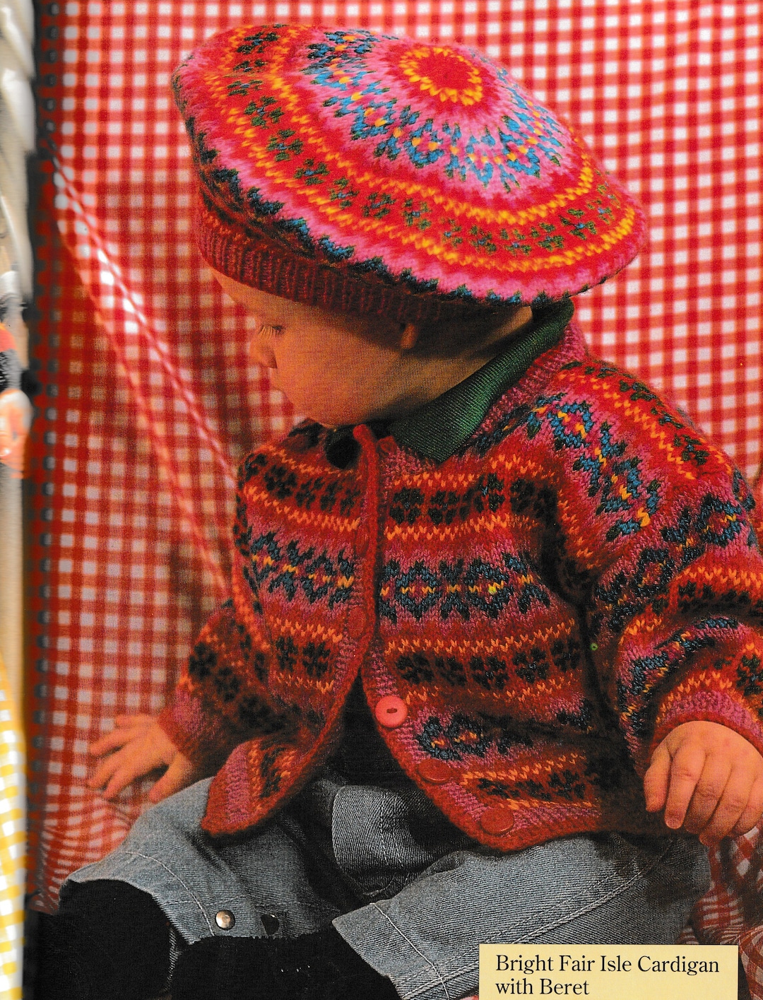 Vintage Debbie Bliss Knitting Pattern Childrens Bright Fair Isle