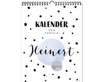 Familienkalender 2024 - personalisiert - Punkte