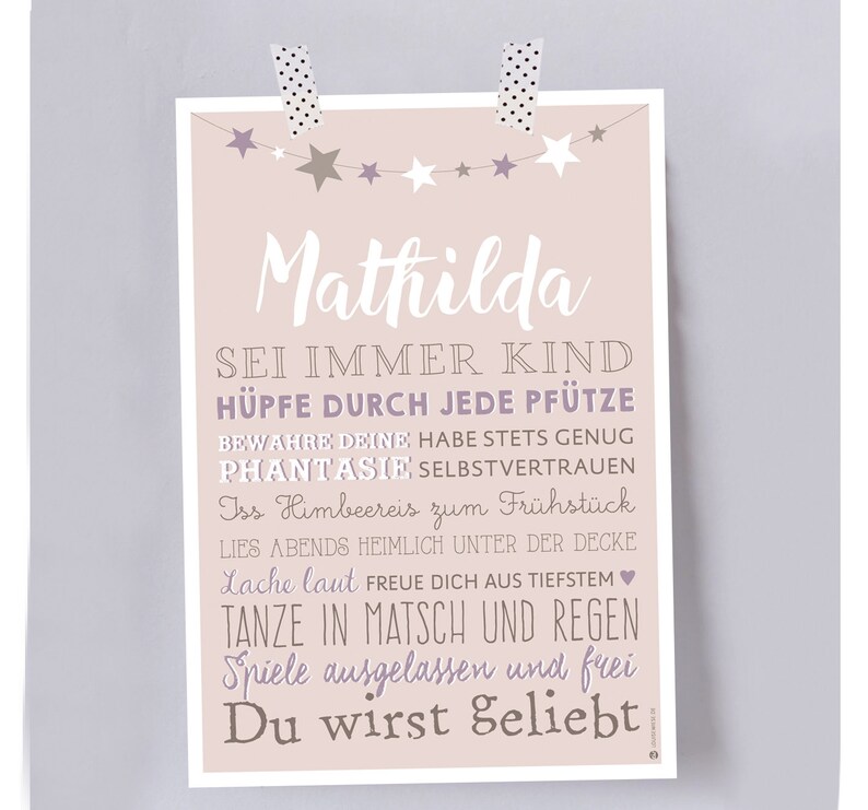 Typoposter Kindheit DIN A 4 rosa Bild 2