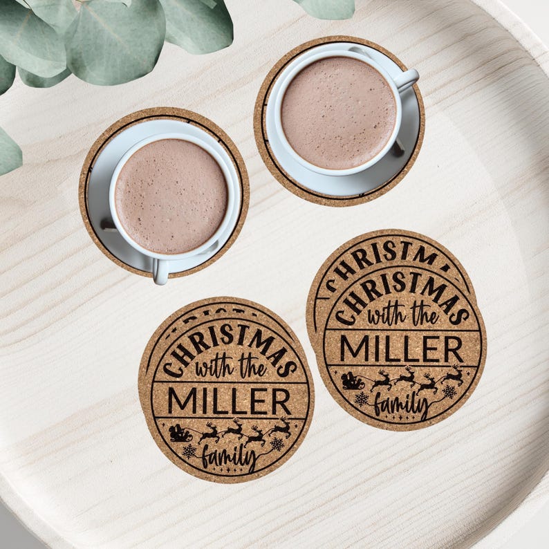 Personalized Cork Coasters: Custom Text, Laser Engraved - Etsy