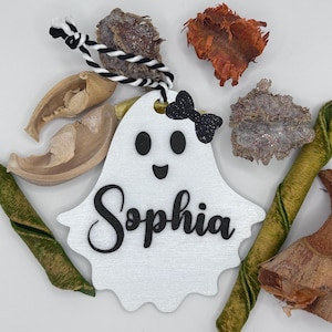 Personalized Ghost Tag: Custom Halloween Basket Tag