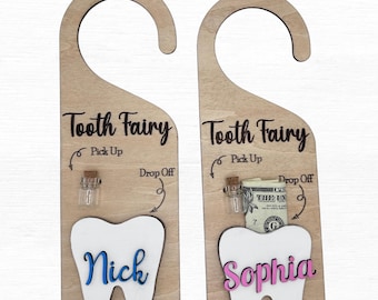 Personalisierte Zahnfee Pick-up Türschild, Geschenk für Kind