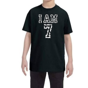 I am 7 T-shirt Outfit Boys Shirt 7th Birthday 7 Years Old