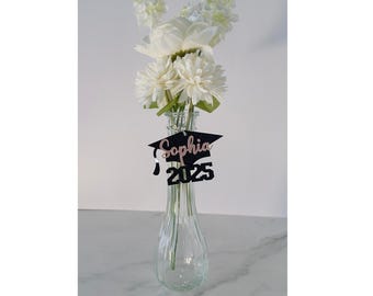 Personalized 2025 Cap Graduation Tags, Graduation Table Centerpiece, 2025 Graduation Cutouts, Graduation Party Decoration, Mason Jar Tags