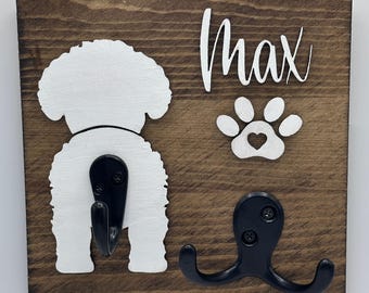 Personalized Dog Butt Leash Holder: Custom Paw Print Pet Gift