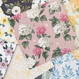 10 carrés de cartes à imprimé botanique - Journal de scrapbooking, Smash Book 180 g