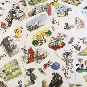 6 cartes postales illustrées Winnie l'ourson, A A Milne