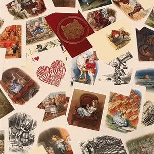 6 cartoline illustrate di Alice nel paese delle meraviglie