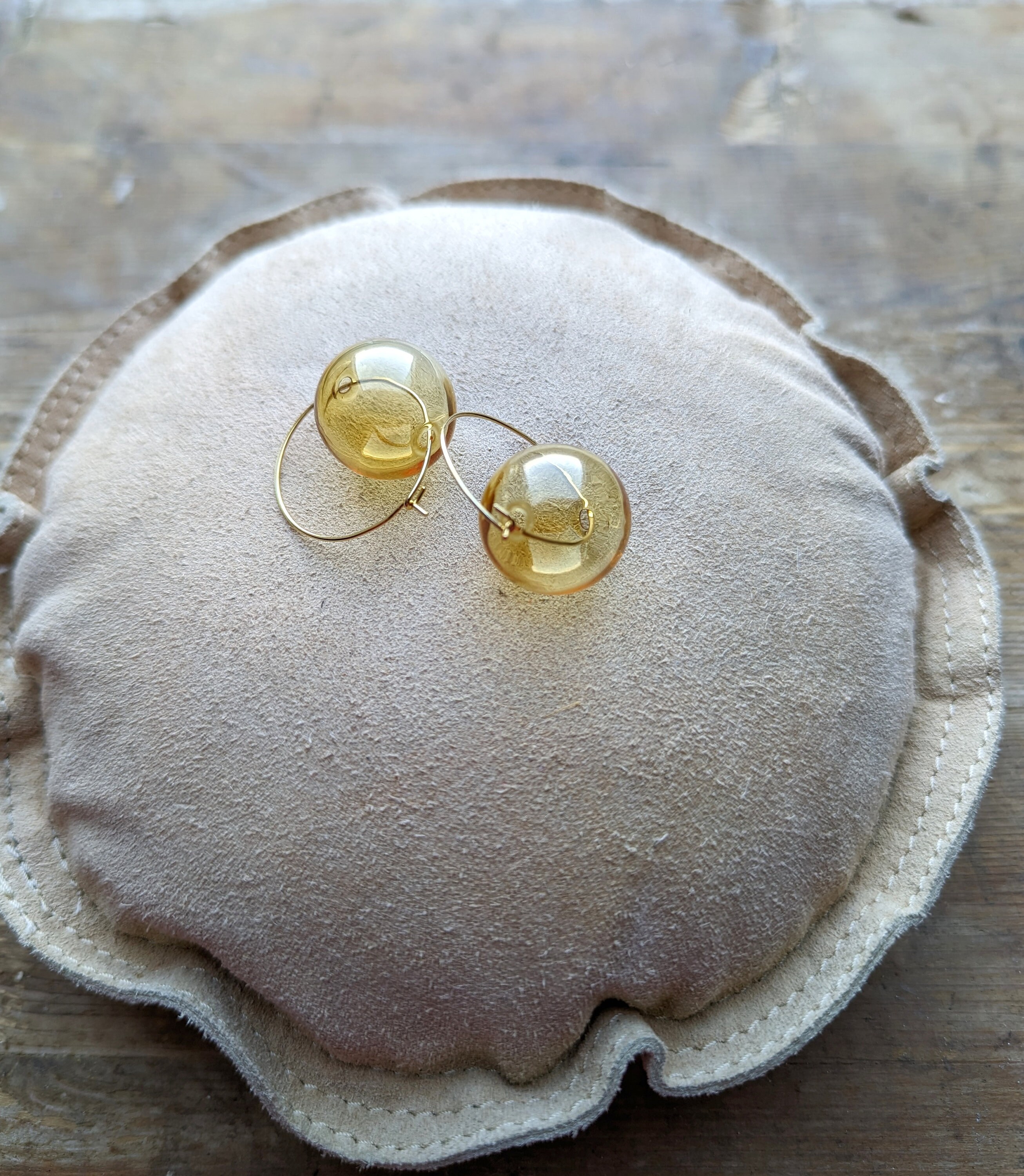 Minimalist Gold Glass Bubble Earrings Glass Bubble Hoop Etsy UK