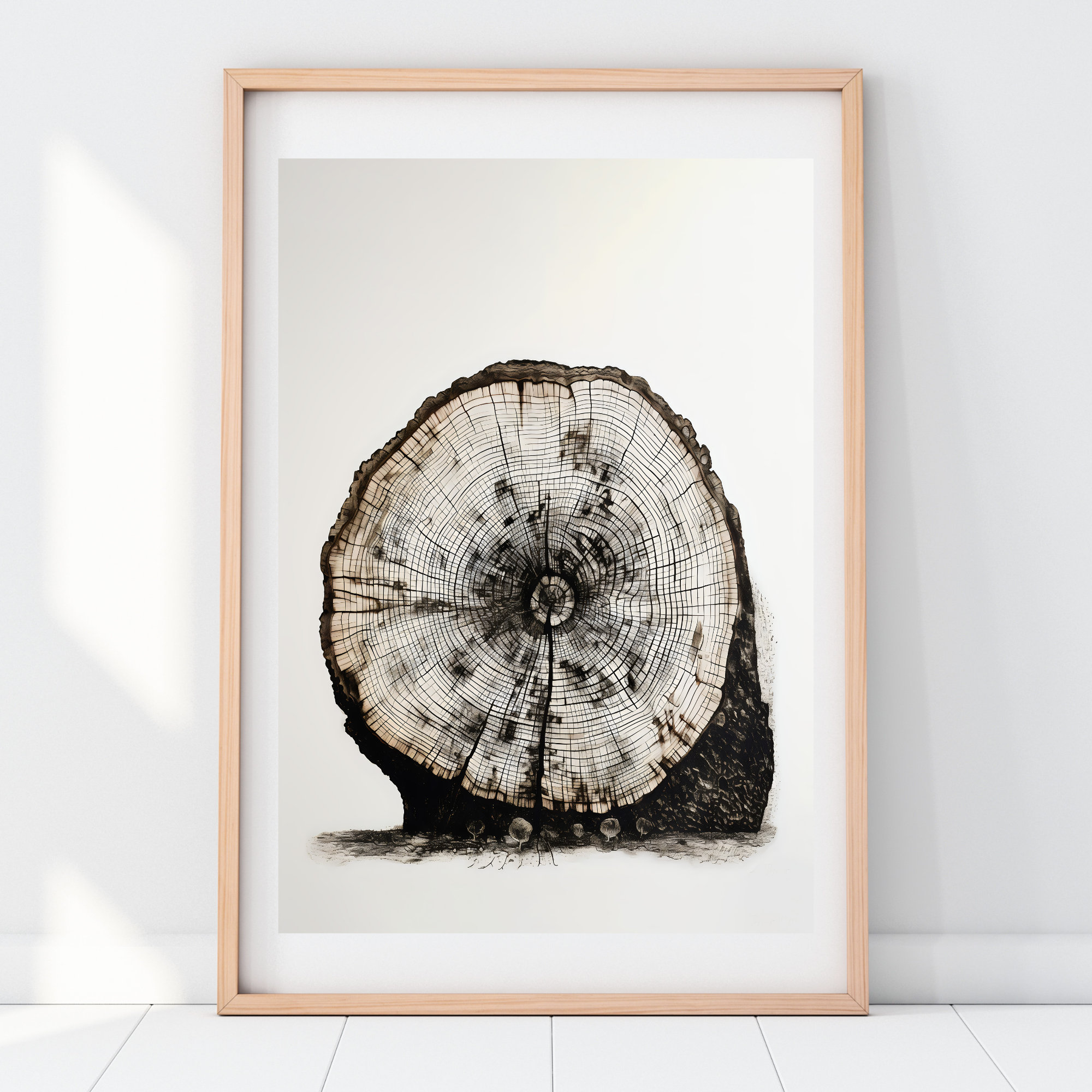 Printable Wall Art, Tree Slice 'circle of Life', Tree of Life Wall Art