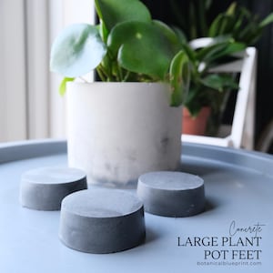 Blumentopffüße, 3er-Set, handgefertigte runde Pflanztopffüße aus Beton, für Pflanzgefäße im Innen- und Außenbereich, Gartengeschenk