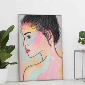 Abstract Woman Portrait: Watercolor Effect, Modern Feminine Art (Digital Download